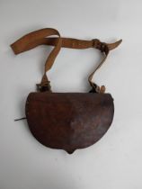 19th C. leather ammunition bag.