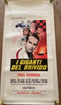 Once Upon The Wheel film poster in Italian Documentary/Sport starring Paul Newman {38 cm H x 76 cm