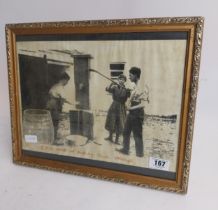Framed 1920's black and white print IRA Men in South Armagh. {39 cm H x 47 cm W}.