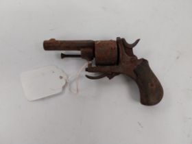 19th C. pinfire revolver. {15 cm L}.