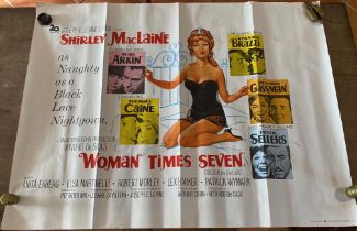 Woman Times Seven film poster (Shirley Maclaine, Alan Arkin, Lex Barker. { 77 cm H X 100 cm W }.