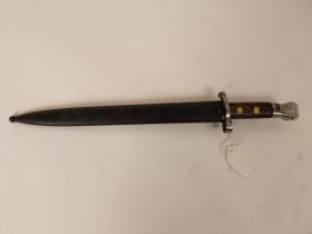 WWII Rifle bayonet with original scabbard. {34 cm L}