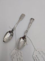 Two Irish Georgian tea spoons. 1 - Kings pattern tea spoon Hallmarked in Dublin. Maker. Arthur