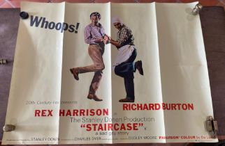 Staircase 'Whoops' Film Poster British Comedy (1969 ) Starring Richard Burton and Rex Harrison {76