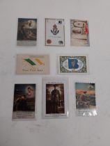 Collection of nine WWI military postcards.