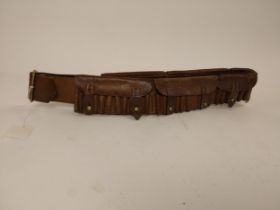 WWI Leather bullet belt.