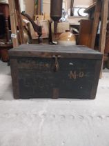 Early 20th. C. RIC Kit box, inscribed C P K on lid and E 36 on front. { 30cm H X 54cm W X 40cm D }.