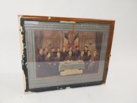 Framed coloured print of 1916 Rising Leaders. {45 cm H x 34 cm W}.