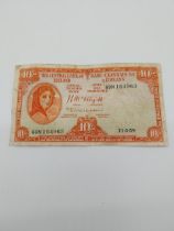 Lady Lavery 10 shilling note Serial Number 69N164963 11th March 1959.