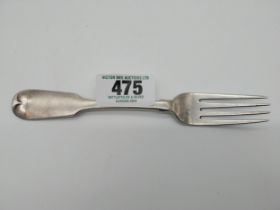 Irish silver tea fork. Hallmarked Dublin 1823 Maker James Scott Wt: 78grms.