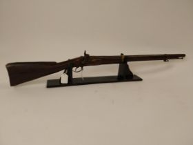 19th C. percussion capped short barrel rifle. {110 cm}