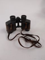 Pair of WWII binoculars. {17 cm H x 15 cm W}