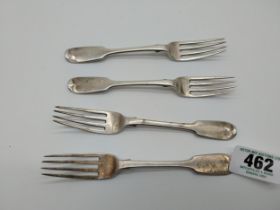 Pair of Irish silver tea forks . Hallmarked in Dublin. Maker Phillip Weekes. 1884 Wt: 79grms. & pair