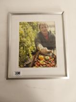 Signed framed photograph of Celebrity Chef Jamie Oliver with certificate of authenticity on back.