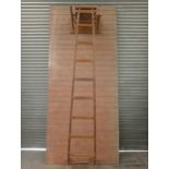 Teak boat ladders {H 360cm when open x W 60cm x D 40cm }.