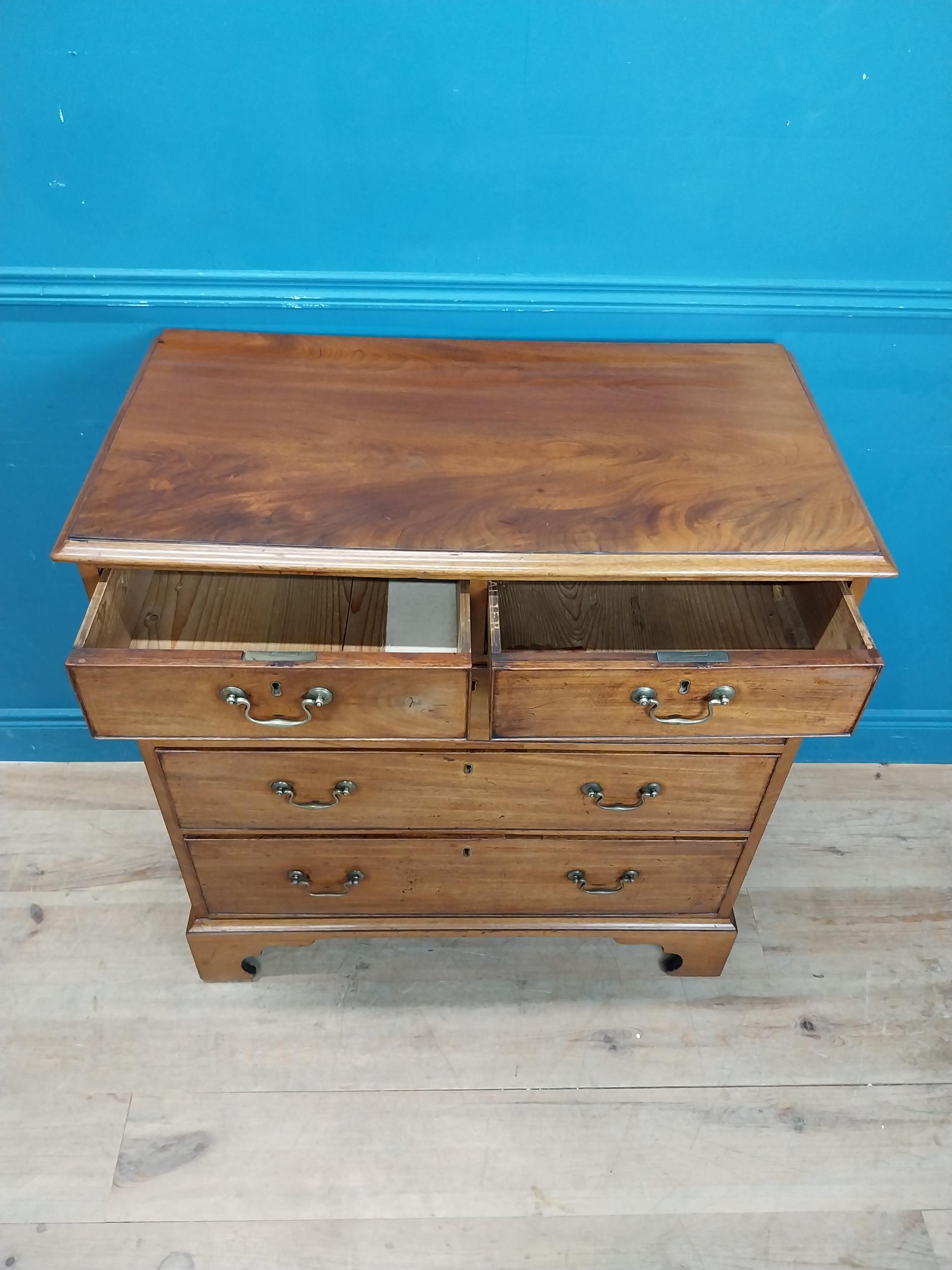 19th C. chest of drawers with three long drawers over two short drawers raised on shaped bracket - Image 5 of 5