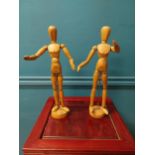 Pair of 20th C. walnut artists models {33 cm H x 17 cm W x 16 cm D}.