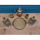 Collection of brass including two trivets.