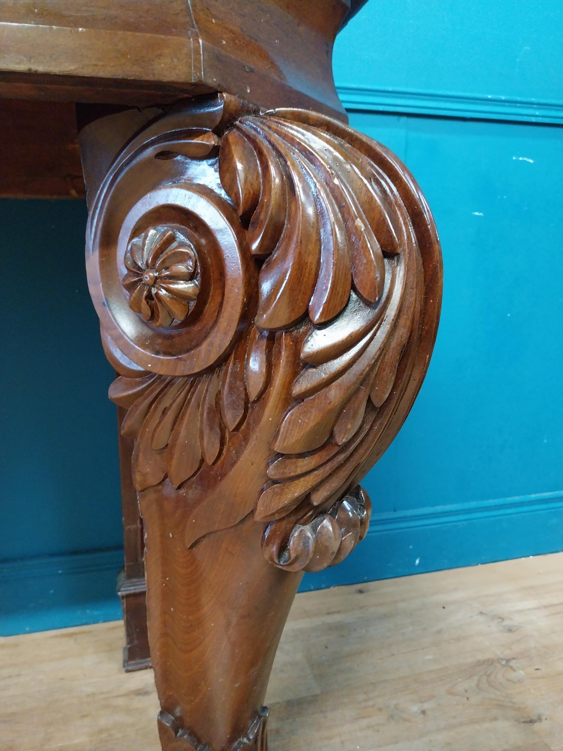 Good quality Irish William IV mahogany server with carved gallery back raised on carved cabriole - Image 5 of 8