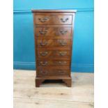 Mahogany chest of drawers with six drawers raised on bracket feet in the Georgian style {87 cm H x