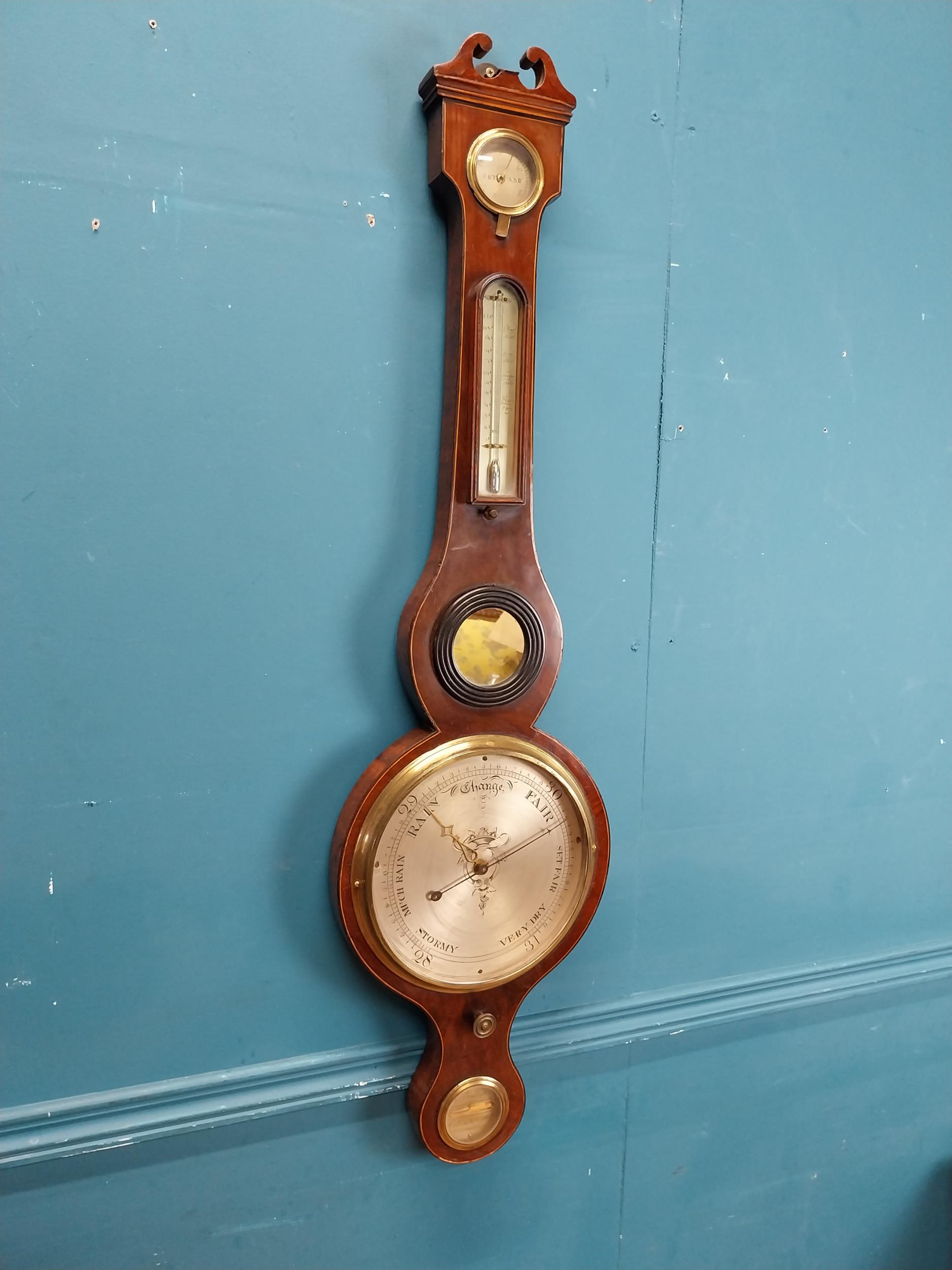 19th C. mahogany barometer L Butti Edinburgh. {98 cm H x 27 cm W}. - Bild 2 aus 8