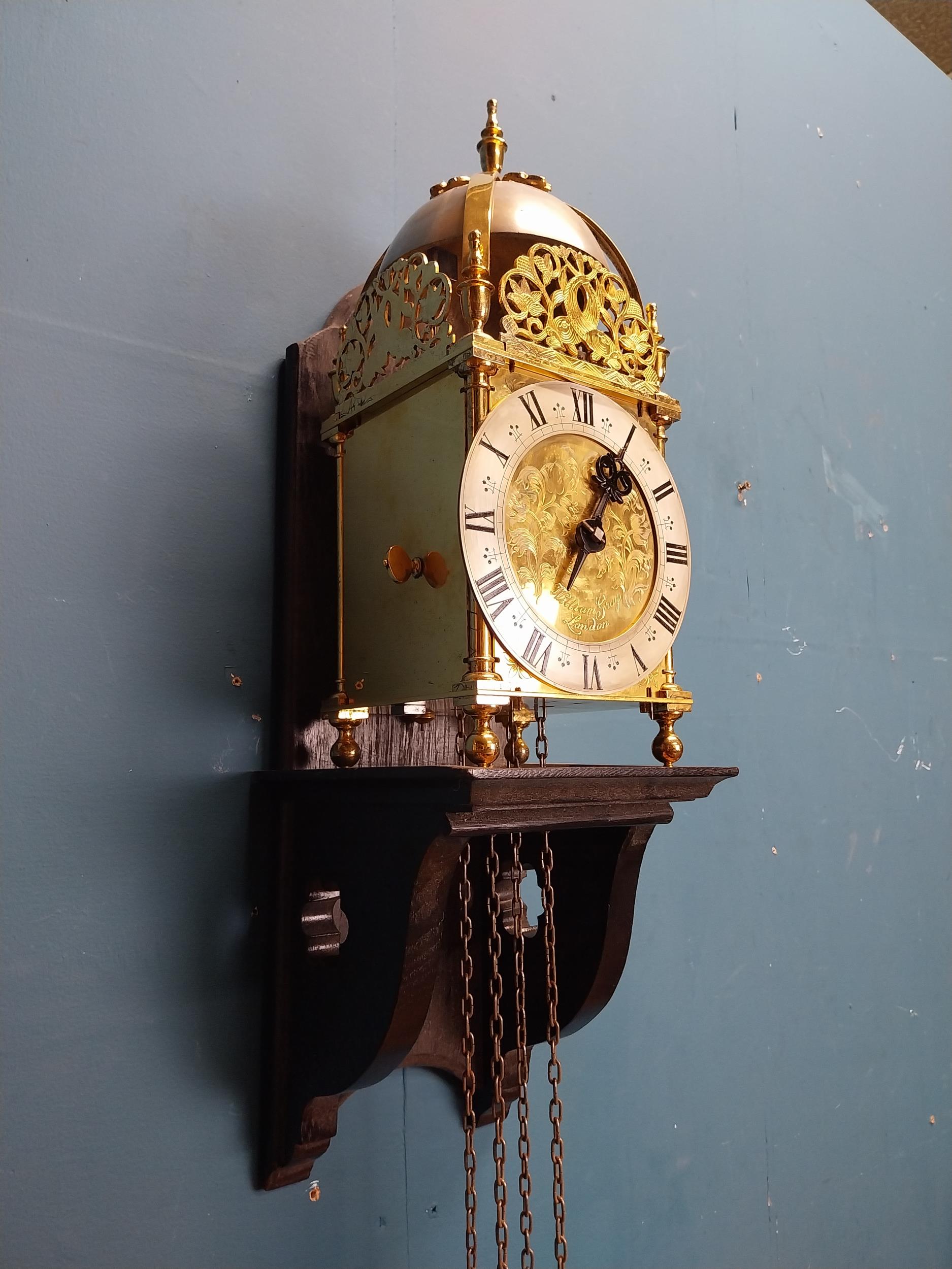 1970's gold plated lantern clock William Gray London. { 60cm H X 18cm Sq. }. - Image 4 of 14
