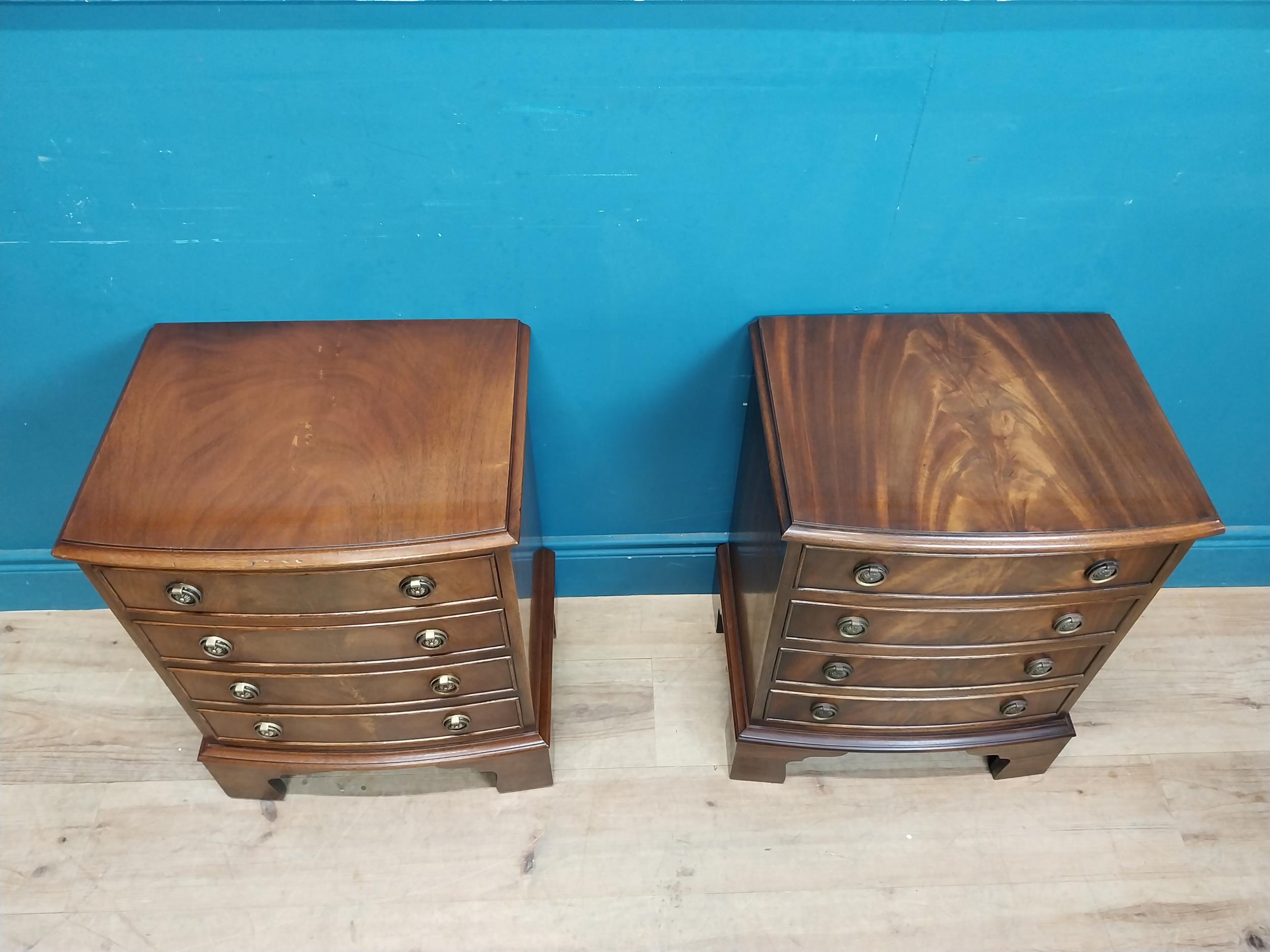 Pair of good quality mahogany beside chest of drawers on bracket feet.{60 cm H x 46 cm W x 35 cm - Image 6 of 6