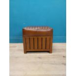 Exceptional quality brown leather foot stool. {38 cm H x 45 cm W x 45 cm D}.