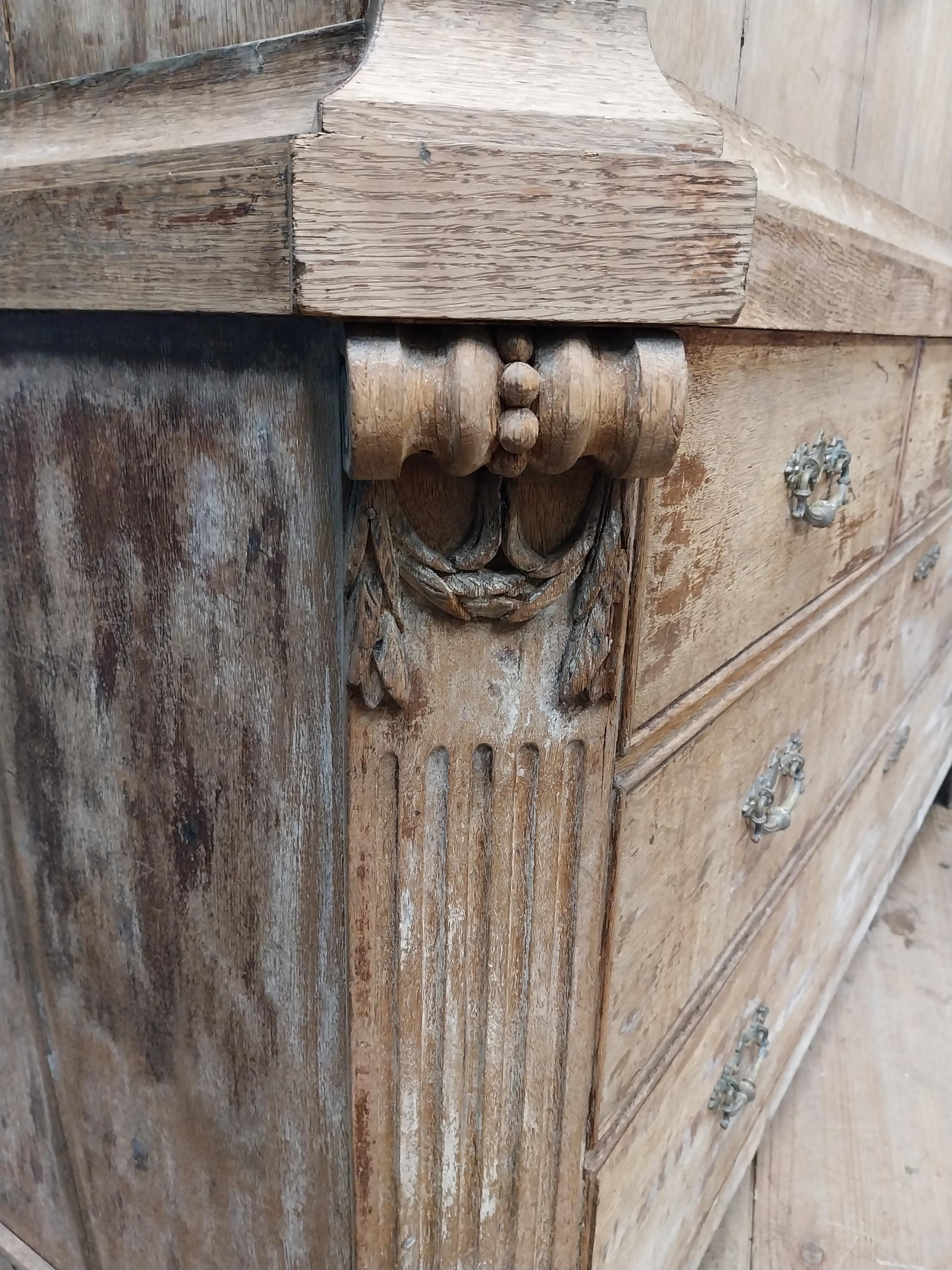 Early 19th C. French oak pantry cupboard {250 cm H x 182 cm W x 60 cm D}. - Image 6 of 10