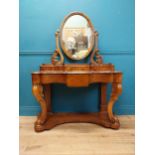 Good quality 19th C. walnut Duchess dressing table raised on carved cabriole legs and platform