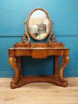 Good quality 19th C. walnut Duchess dressing table raised on carved cabriole legs and platform