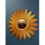 Exceptional quality giltwood sunburst wall mirror {84 cm Dia.}.