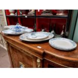 Collection of early 20th C. ceramic platters and meat dishes.