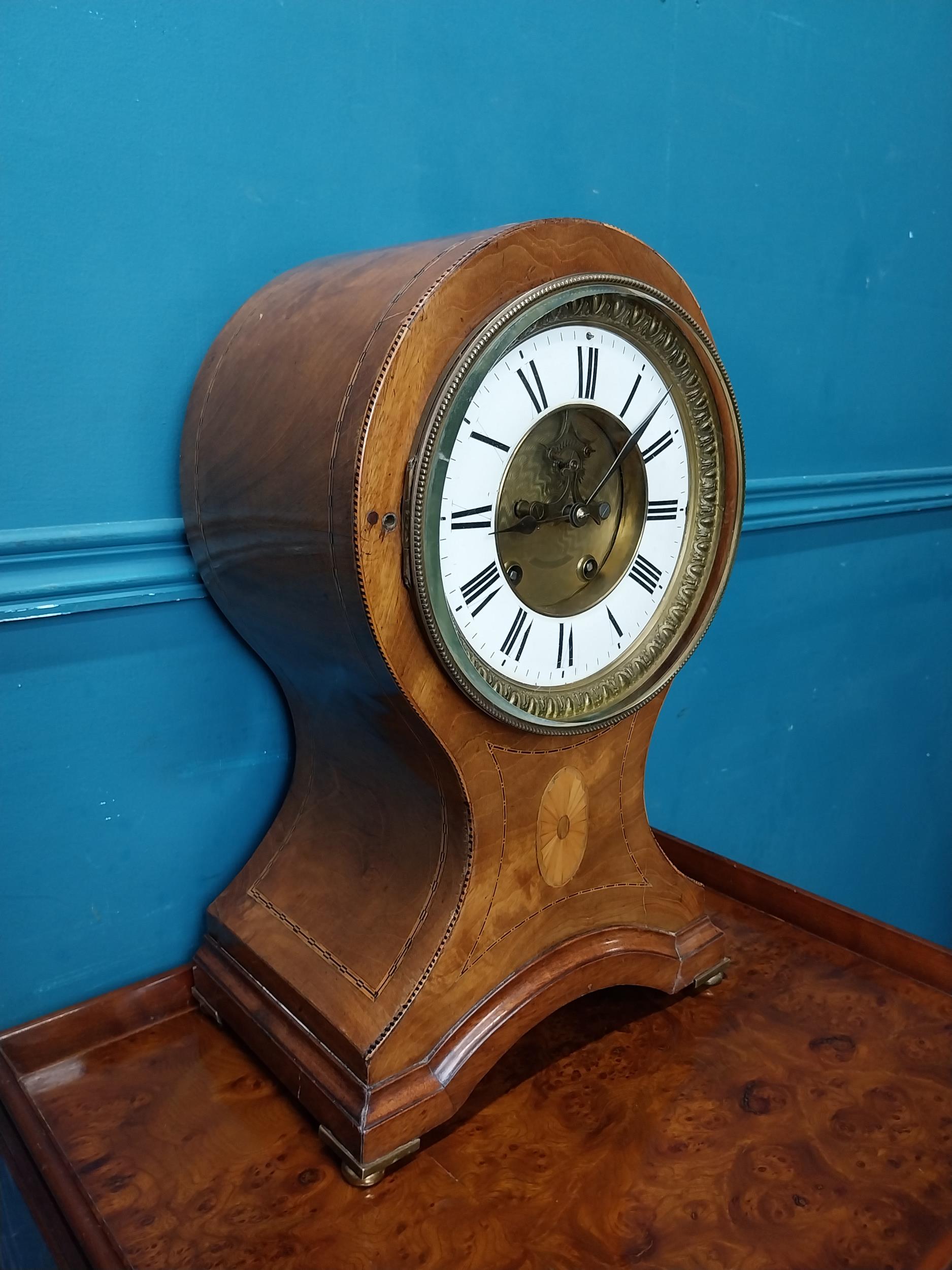 Edwardian mahogany mantle clock. {44 cm H x 22 cm W x 21 cm D}. - Image 6 of 6