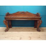 Good quality Irish William IV mahogany server with carved gallery back raised on carved cabriole