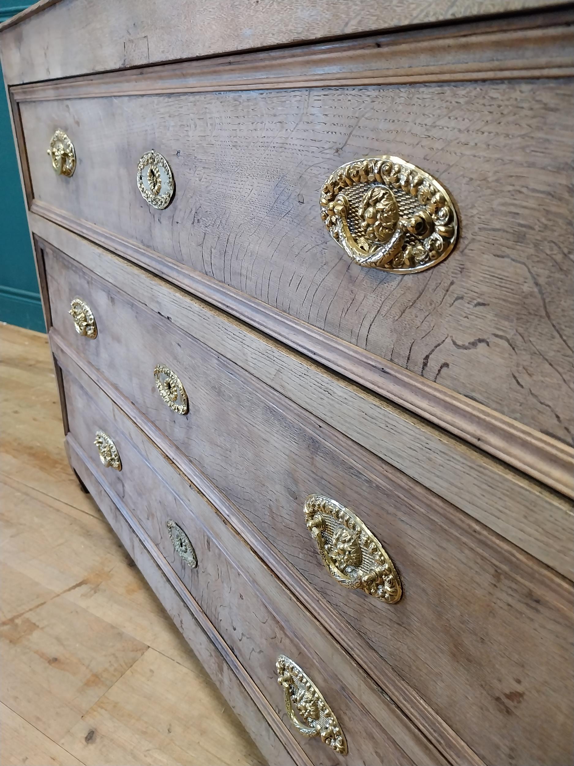 19th C. French bleached oak chest of drawers with three long drawers {86 cm H x 102 cm W x 60 cm - Image 6 of 8