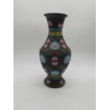 Oriental cloisonne vase .{37 cm H x 13 cm Dia.}.