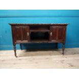 Edwardian mahogany wash stand with marble top raised on turned legs and castors {76 cm H x 123 cm