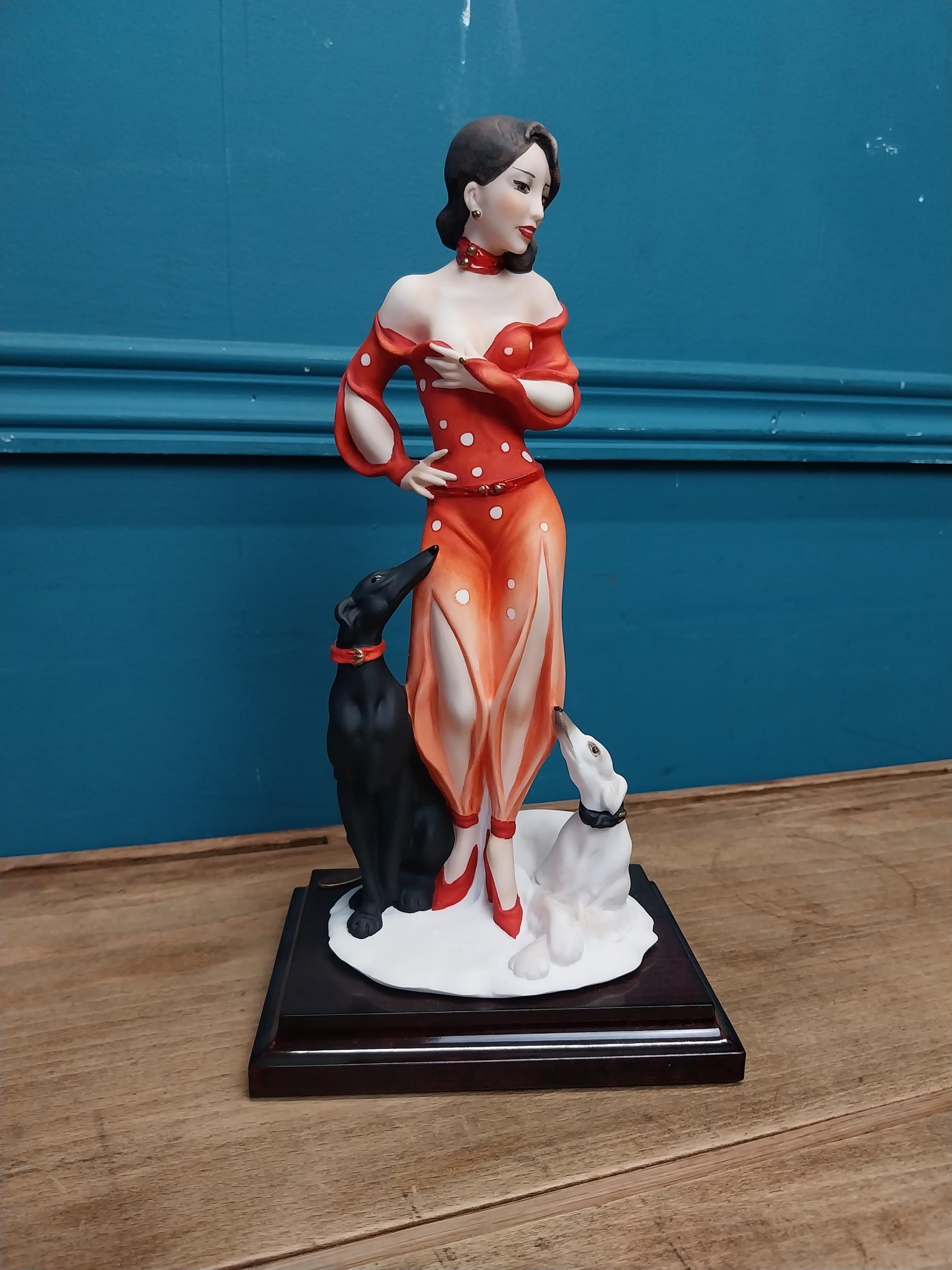 Italian ceramic model of Tatiana Lady with Dogs by Giuseppe Armani- Florence 2008 Figurine of the