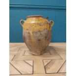 19th C. French glazed terracotta confit pot {33 cm H x 30 cm Dia.}.