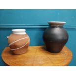 Two Stephen Pierce ceramic vases. {31 cm H x 25 cm Dia.} and {23 cm H x 19 cm Dia.}.