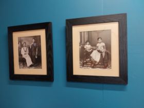 Two framed photographs of Indian family {47 cm H x 42 cm W}.