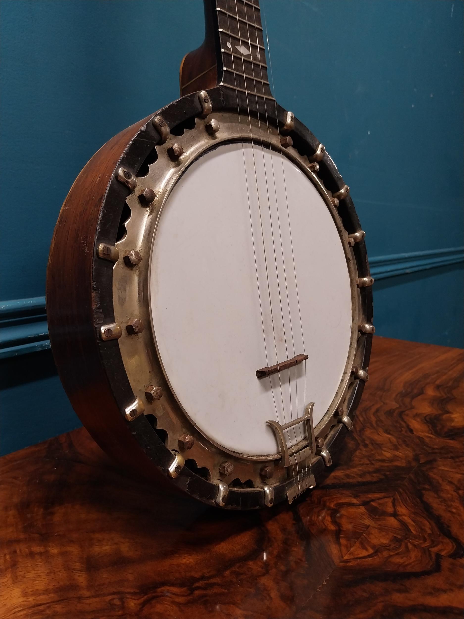 Old English five string Banjo. {93 cm L}. - Image 4 of 6