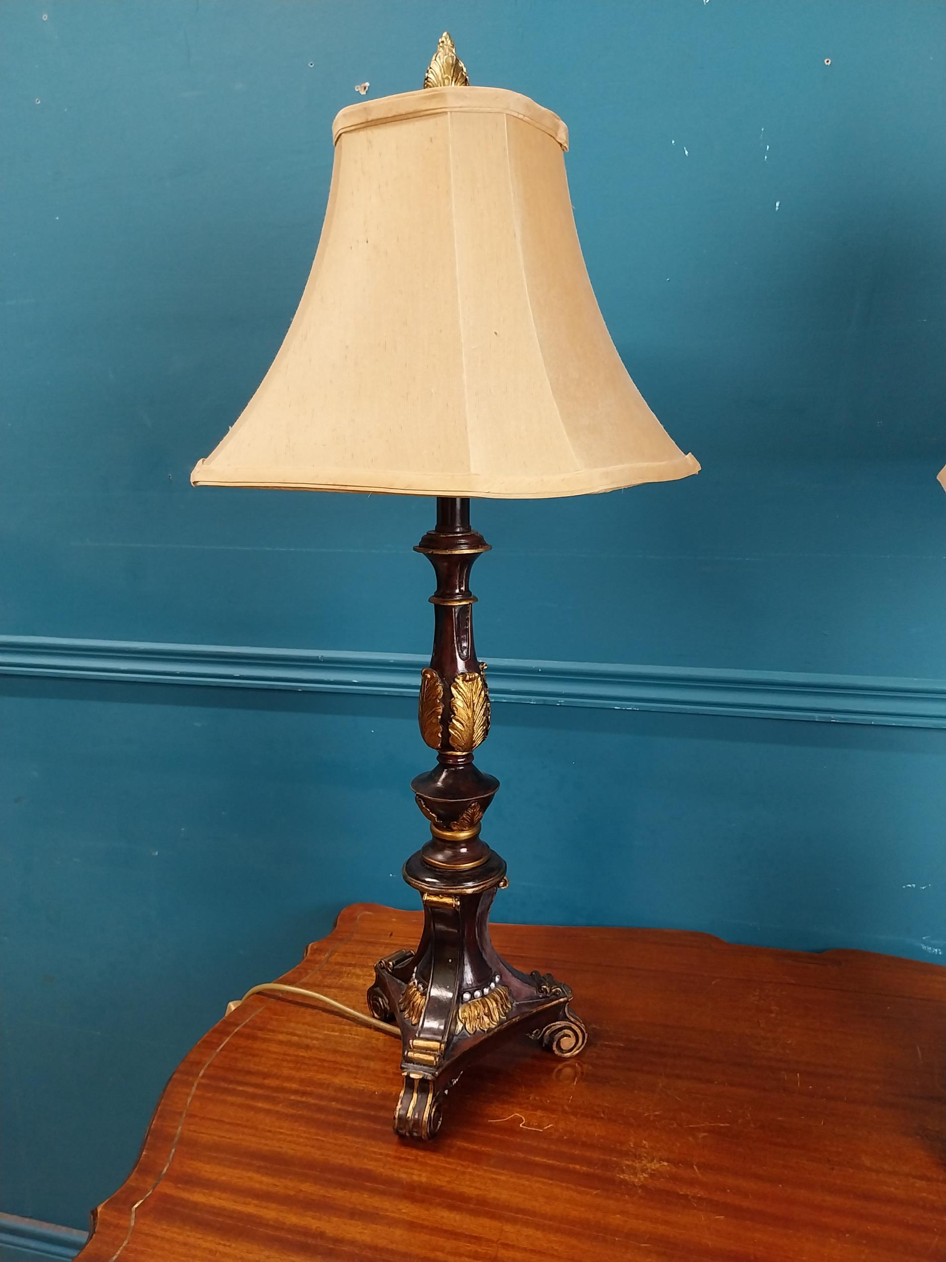 Pair of decorative table lamps with cloth shades. {80 cm H x 31 cm Dia.}. - Image 6 of 6