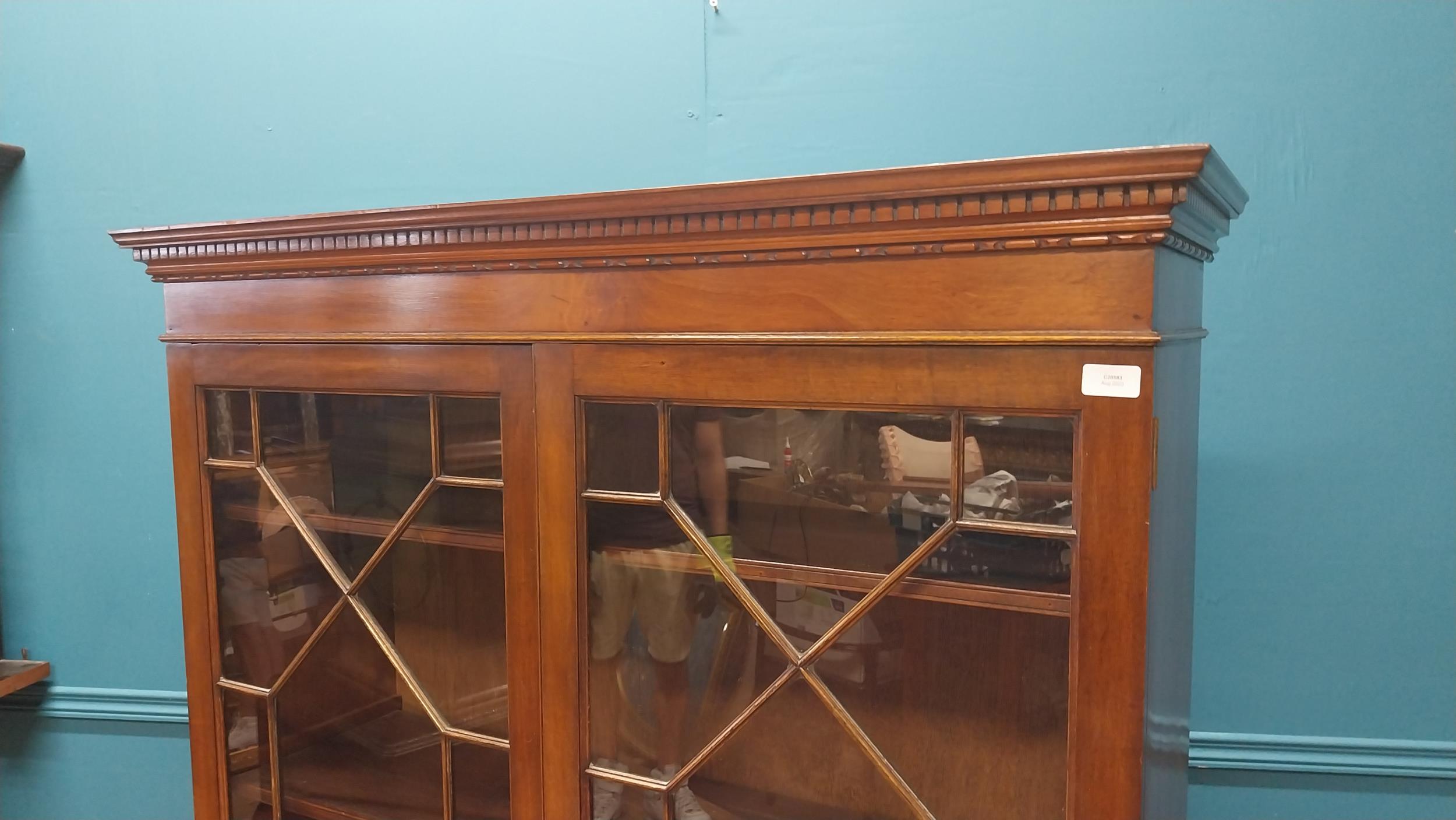 Good quality Edwardian mahogany display cabinet on stand with two astral glazed doors above two - Image 3 of 4