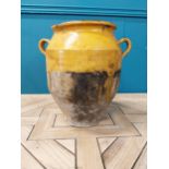 19th C. French glazed terracotta confit pot {35 cm H x 34 cm Dia.}.