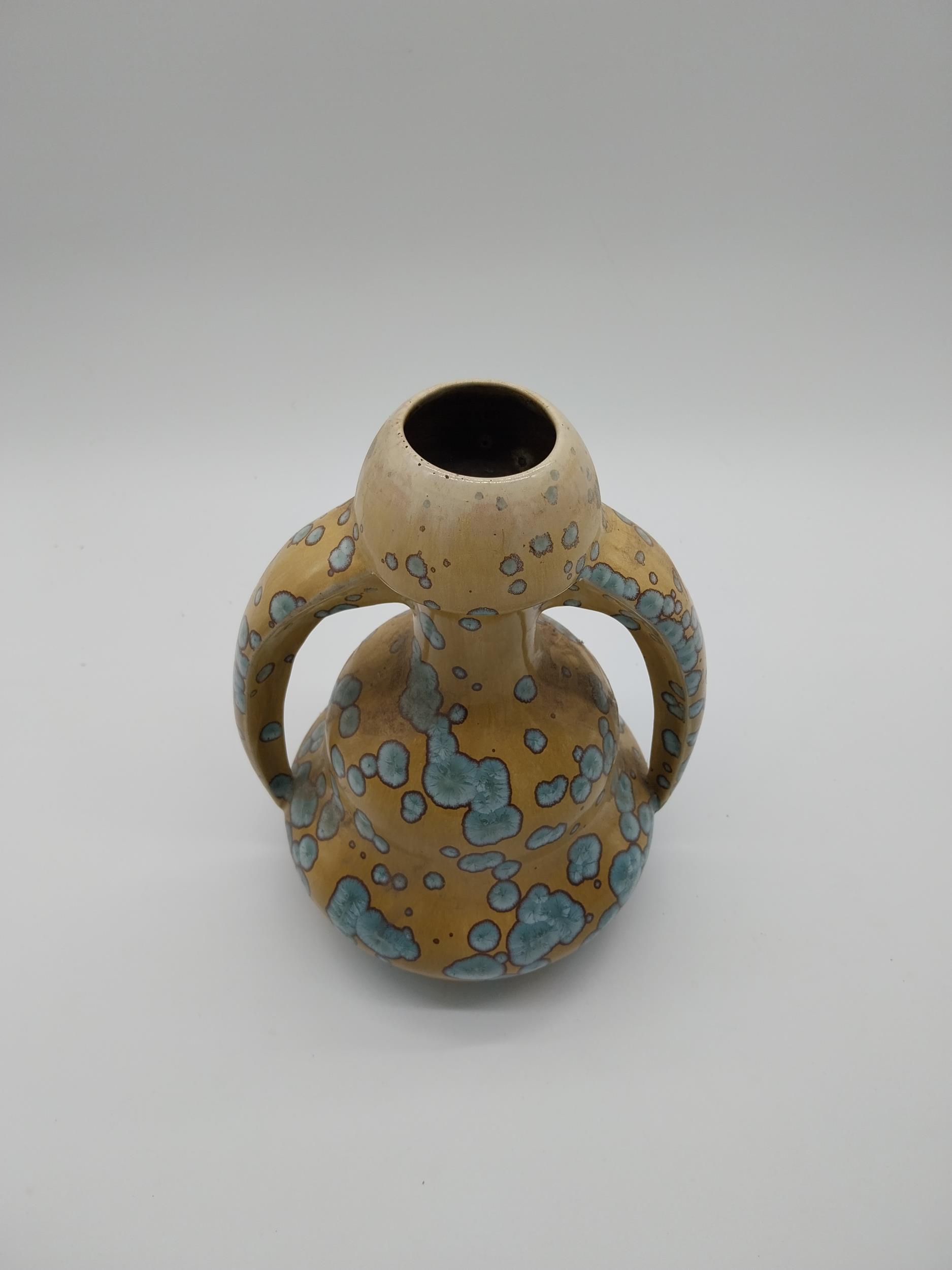 Early 20th C. French ceramic vase with two handles. {26 cm H x 20 cm W x 16 cm D}. - Image 2 of 6