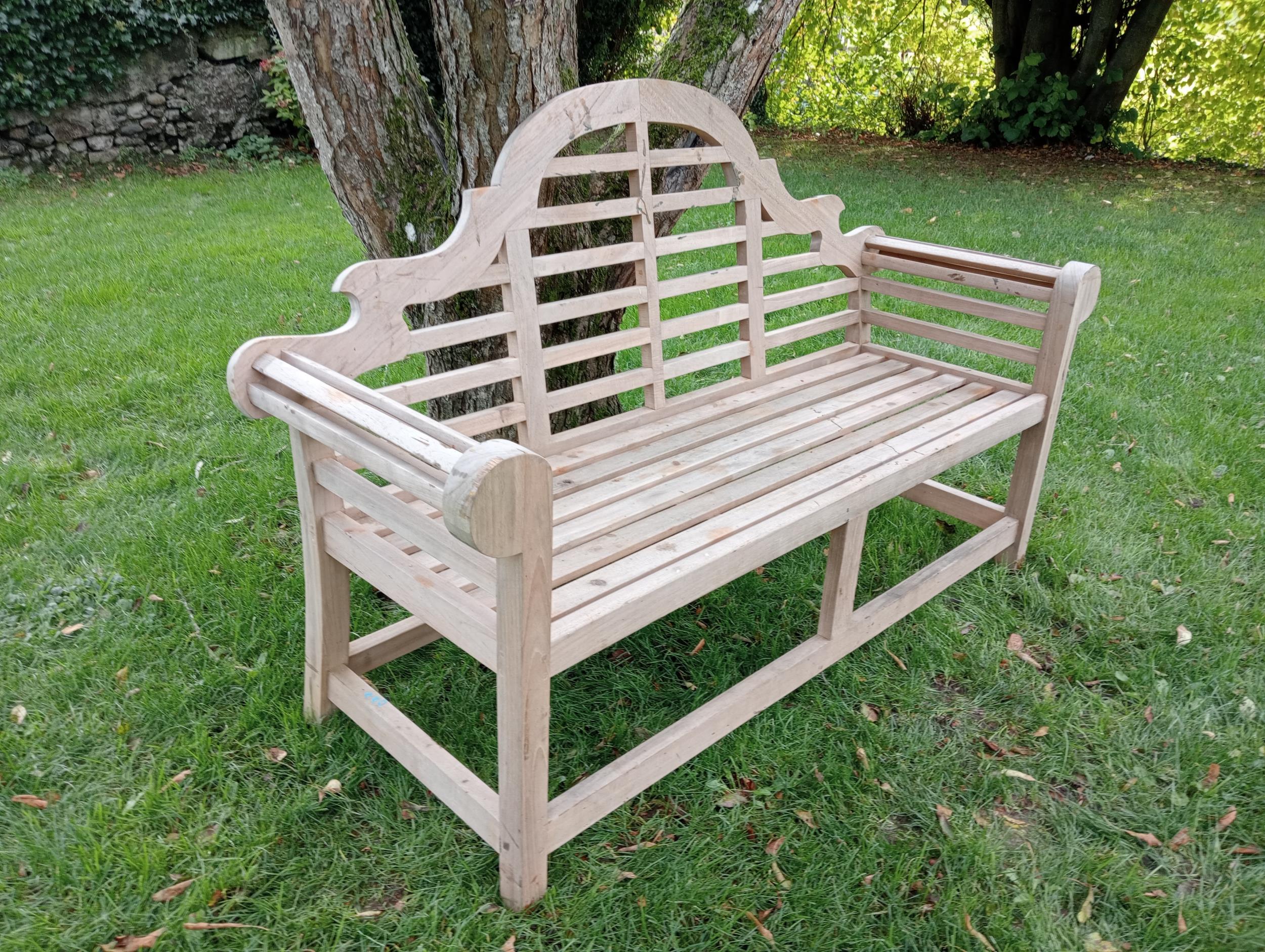 Teak Marlborough garden bench {H 100cm x W 166cm x D 60cm }. - Image 2 of 3