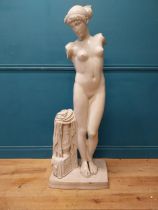 19th C. French Parian ware statue of Venus {145 cm H x 52 cm W x 37 cm D }.