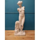 19th C. French Parian ware statue of Venus {145 cm H x 52 cm W x 37 cm D }.